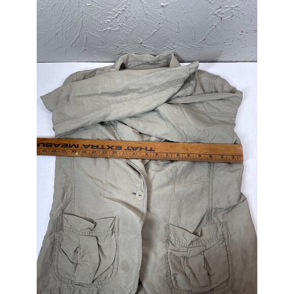J Jill Silk Linen Jacket Women One Button Lightweight Shirt Coat Small Petite SP - Picture 4 of 4